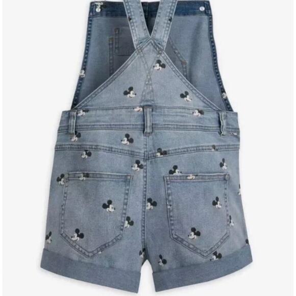 Disney Parks Mickey Mouse Denim Jean Short Overalls Size L (Juniors) - Picture 6 of 12